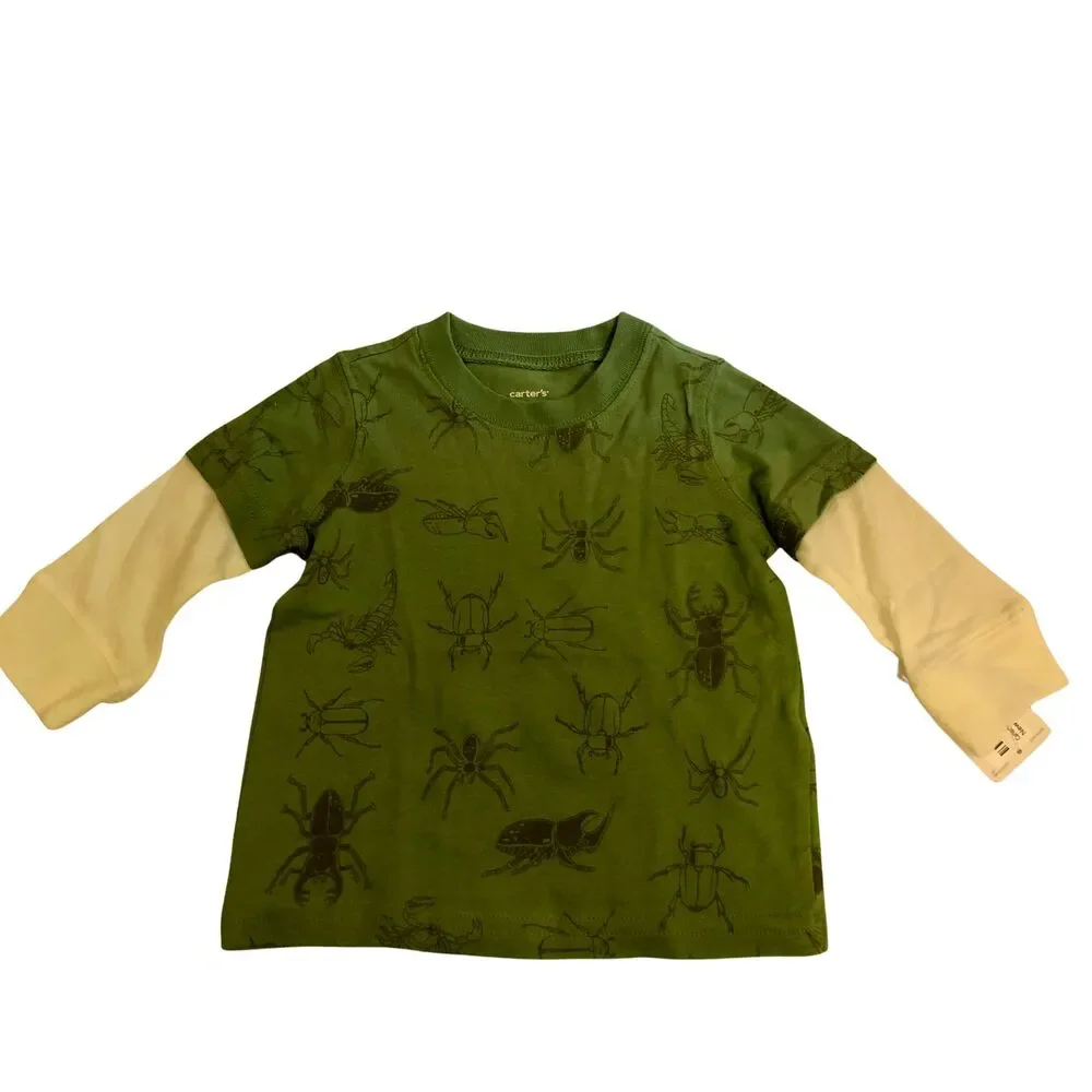Carters Baby Boys T- Shirt - Layered - Long Sleeve - Bugs - 6 month